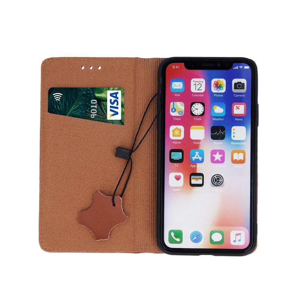 Plånboksfodral iPhone 13 Äkta Läder