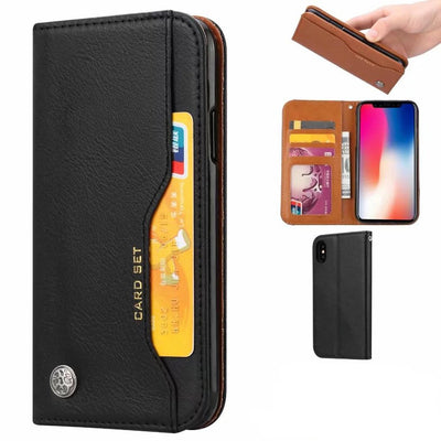 Plånboksfodral iPhone Xs Max, 4 kortplatser, inbyggt magnetlås