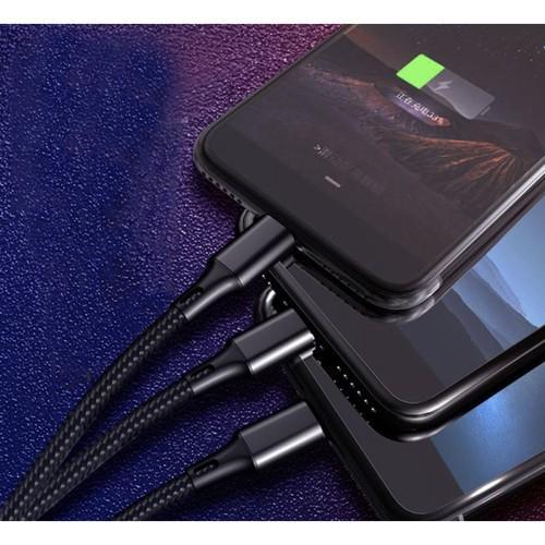 Oplader - Ladekabel Multi 3in1, USB-C, Micro-USB, iPhone - 1,2 m
