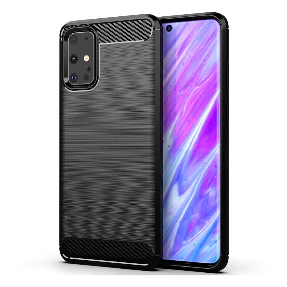 Samsung S20 Plus - Skal Gummi i kolfiberdesign - Svart
