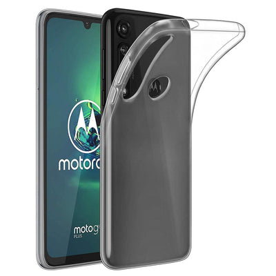 Skal Motorola Moto G8 Plus i genomskinligt gummi.
