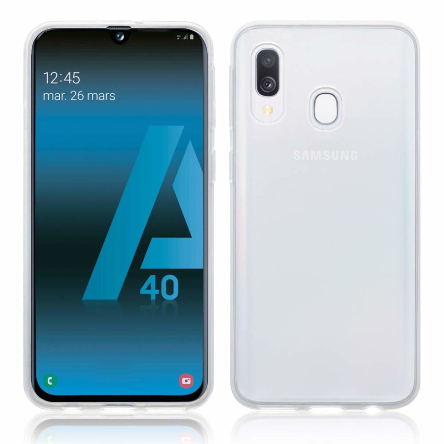 Skal Samsung A40 i genomskinligt gummi,