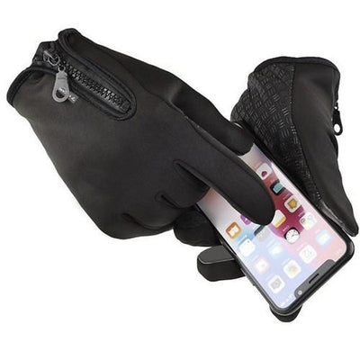 Touch handskar L-XL - gummerad utsida - fleece insida