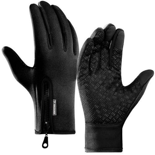 Touch handskar L-XL - gummerad utsida - fleece insida
