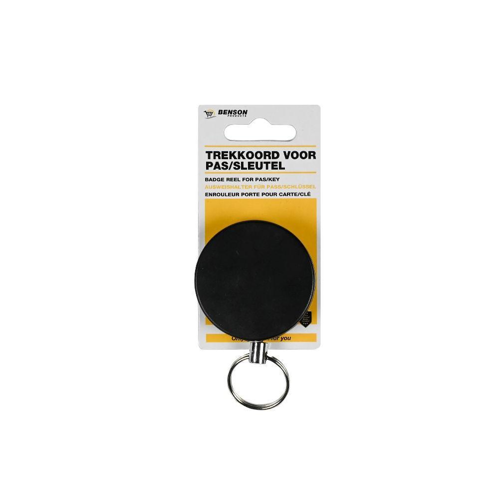 Udtrækkelig nøglering med yo-yo funktion og nylonsnor 65 cm