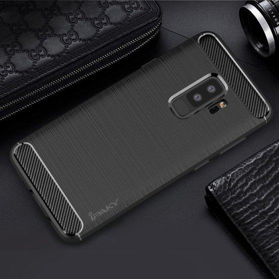 iPaky Gummiskal Samsung S9 Plus i kolfiberdesign - Svart