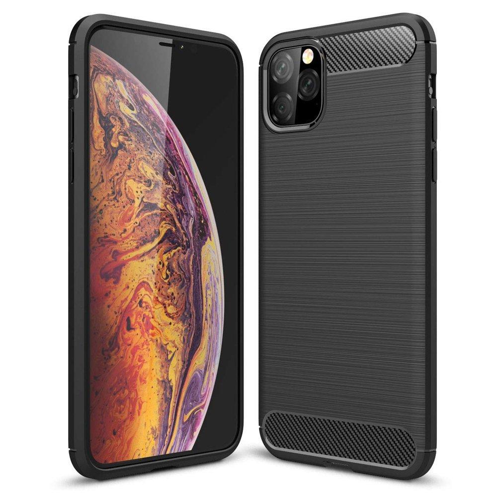 iPhone 11 Pro - Skal Gummi i kolfiberdesign - Svart