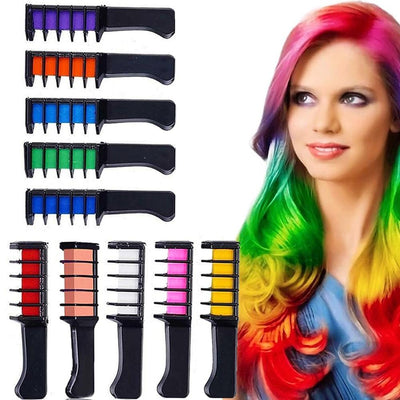 10-pack Chalk Comb / Hair Crayons - Midlertidig hårfarve