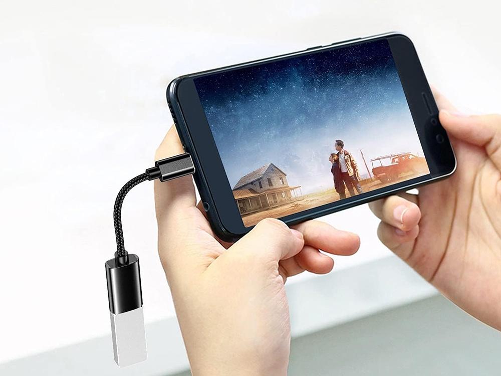 Adapter USB-C til almindelig USB til fx USB-hukommelse til mobil