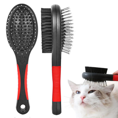 Dobbeltsidet hårbørste til hunde- og kattehår