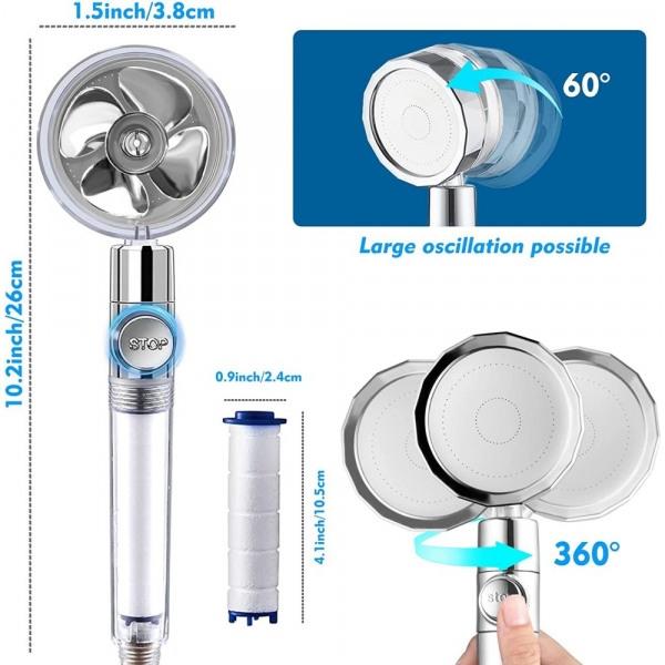 Duschhandtag Roterande med turbin och filter