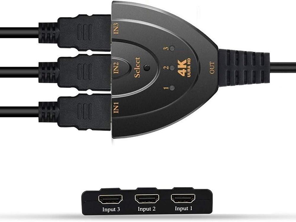 HDMI Switch 3+1 - 4K - med 50cm kabel