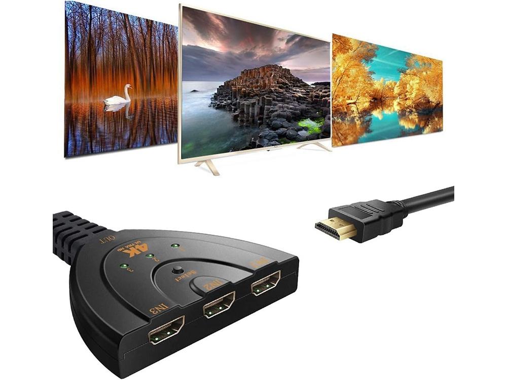 HDMI Switch 3+1 - 4K - med 50cm kabel