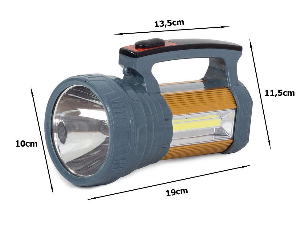 Genopladelig lommelygte - Søgelygte - CREE XM-L L2 LED - Solceller