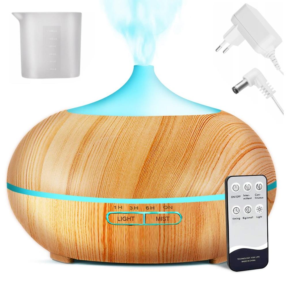 Luftfugter med aroma diffuser og LED lys 17x17cm