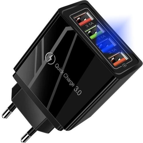 Mobilladdare / Snabbladdare med 4 uttag - QC3