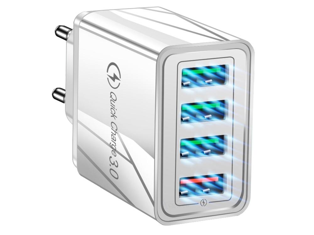 Mobilladdare / Snabbladdare med 4 uttag - QC3
