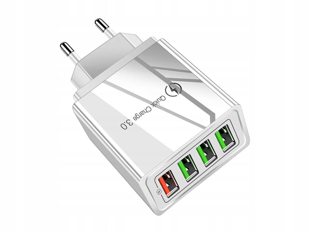 Mobilladdare / Snabbladdare med 4 uttag - QC3