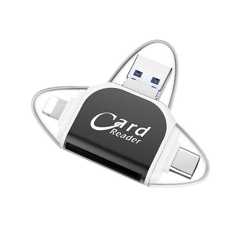 Multiport 4-i-1 Kortläsare, USB C SD TF minneskortläsare