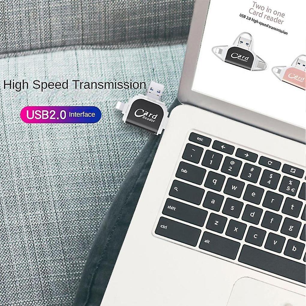 Multiport 4-i-1 Kortläsare, USB C SD TF minneskortläsare