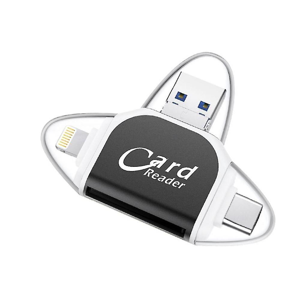 Multiport 4-i-1 Kortläsare, USB C SD TF minneskortläsare