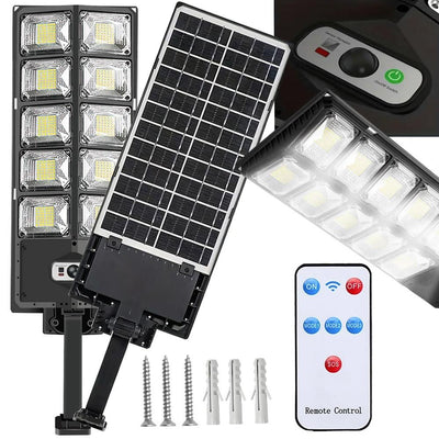 Solcellsdrivna LED Lampa Med Rörelsesensor & Fjärrkontroll