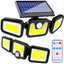 Solcellslampa 100 cob med skymningsrörelsesensor