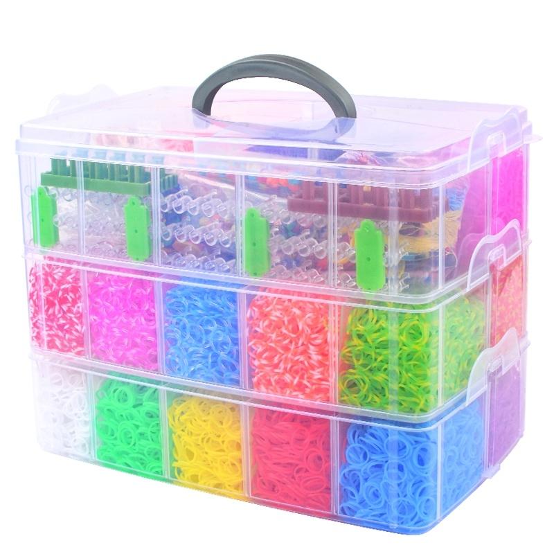 Kæmpe Loom Bands Kit - 15.000 stk og masser af tilbehør.