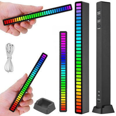 USB LED lampe med reaktion på lyd - Multicolor neon RGB LED