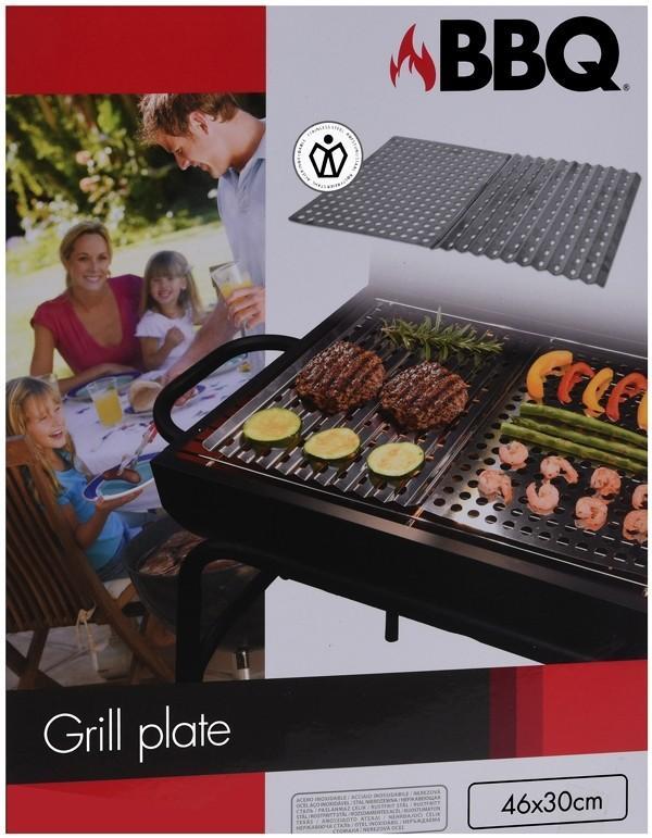 2 grillplader/grillriste i rustfrit stål