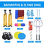 Komplet sæt til badminton og frisbee (inkl. monteringsvægte til nettet)