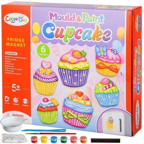 Komplett set för gipsgjutning av kylskåpsmagneter - Cupcakes