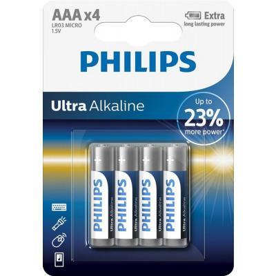Philips Ultra Alkaline AAA batteri - 4 stk