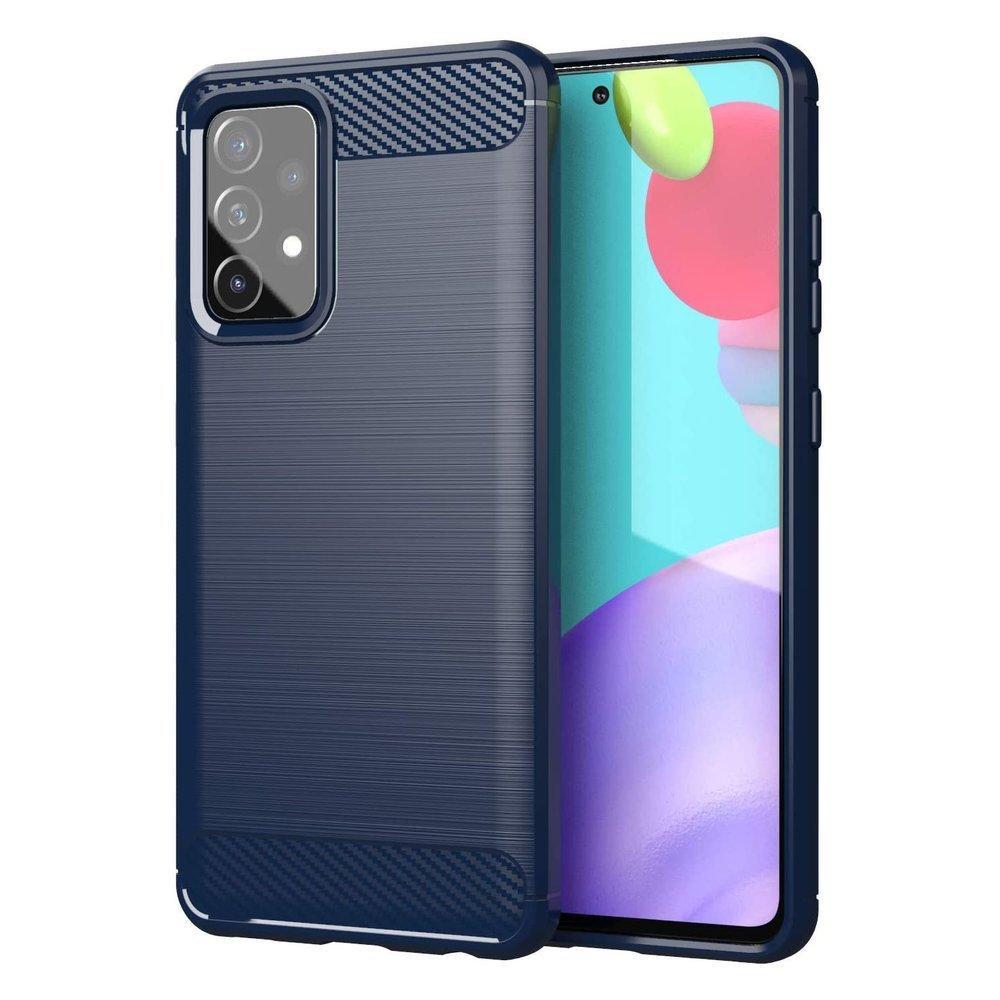 Samsung A72 Cover Gummi i kulfiber design