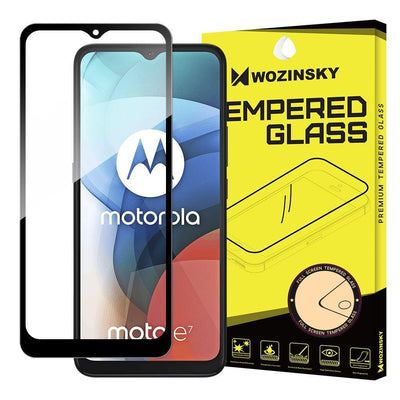 Skærmbeskytter Glas Motorola Moto E7 fuld skærm 