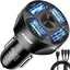 Super Billaddare med 4 uttag inkl 3i1 kabel - QC3