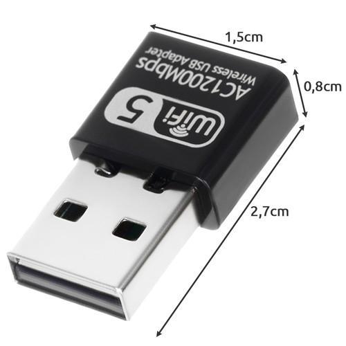 Wifi Adapter USB - 2,4 GHz / 5 GHz - 1200 mbit